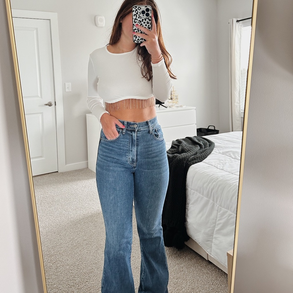 Amazon White Rhinestone Top